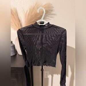 Elegant Black Sheer Women's Top